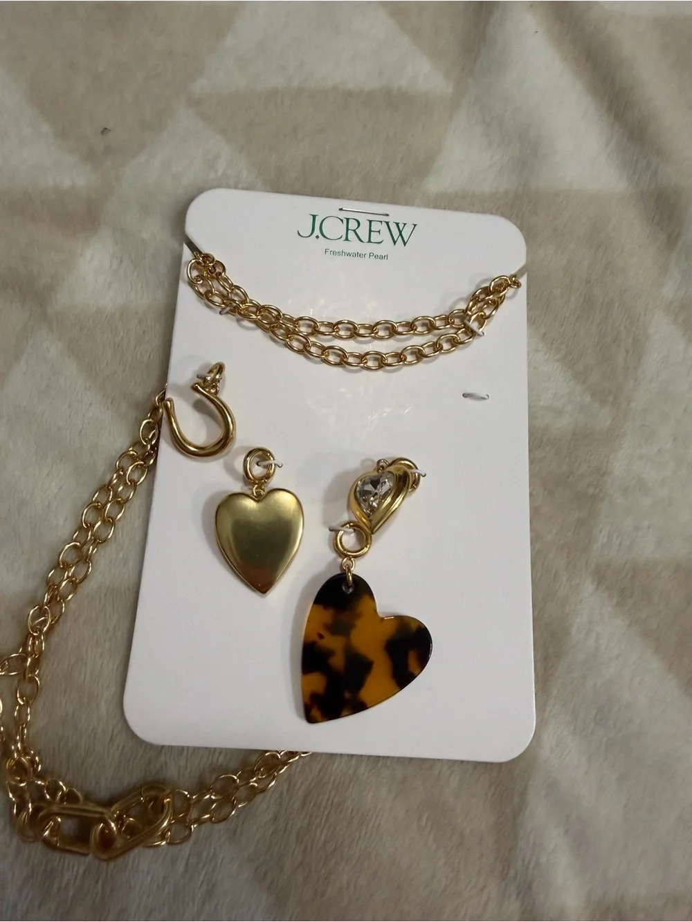 J crew Heart charm necklace